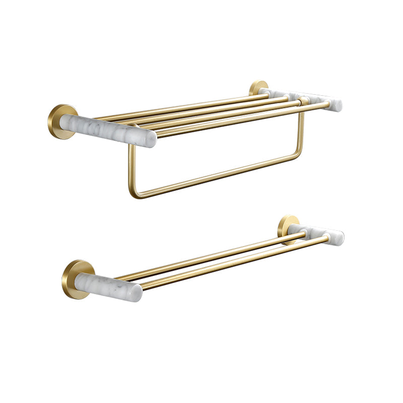 7 Piece Bathroom Accessory Set Marble and Metal Bathroom Hardware Clearhalo 'Bathroom Hardware Sets' 'Bathroom Hardware' 'Bathroom Remodel & Bathroom Fixtures' 'bathroom_hardware_sets' 'Home Improvement' 'home_improvement' 'home_improvement_bathroom_hardware_sets' 6998201
