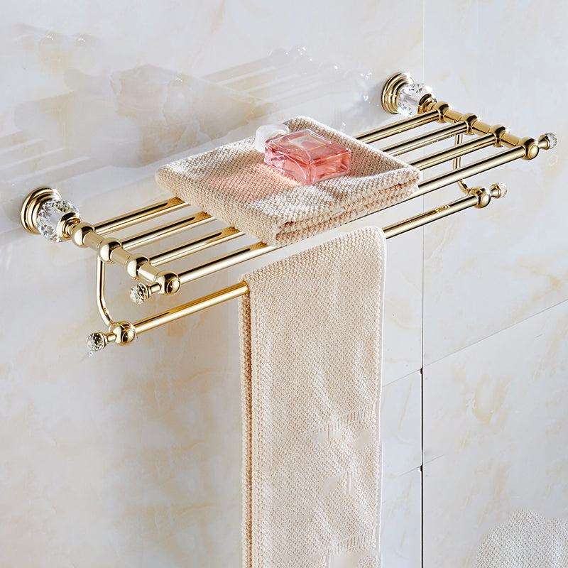 Traditional Brass Metal Bathroom Accessory As Individual Or As a Set Towel Rack Clearhalo 'Bathroom Hardware Sets' 'Bathroom Hardware' 'Bathroom Remodel & Bathroom Fixtures' 'bathroom_hardware_sets' 'Home Improvement' 'home_improvement' 'home_improvement_bathroom_hardware_sets' 6998254