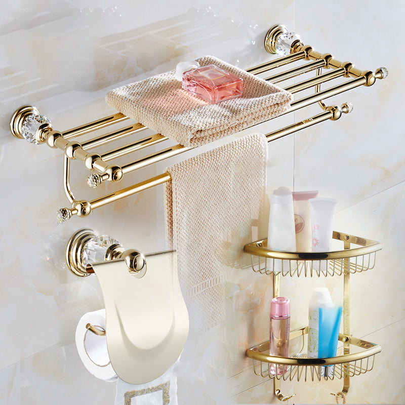 Traditional Brass Metal Bathroom Accessory As Individual Or As a Set 3-Piece Set Clearhalo 'Bathroom Hardware Sets' 'Bathroom Hardware' 'Bathroom Remodel & Bathroom Fixtures' 'bathroom_hardware_sets' 'Home Improvement' 'home_improvement' 'home_improvement_bathroom_hardware_sets' 6998265