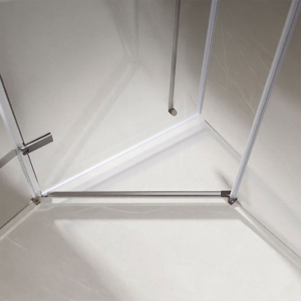 Matte Black Semi Frameless Glass Shower Screen Hinged Shower Door Clearhalo 'Bathroom Remodel & Bathroom Fixtures' 'Home Improvement' 'home_improvement' 'home_improvement_shower_tub_doors' 'Shower and Tub Doors' 'shower_tub_doors' 'Showers & Bathtubs' 6998388