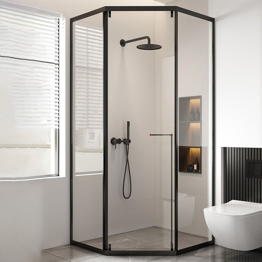 Full Frame Single Sliding Shower Door Clear Glass Shower Door Clearhalo 'Bathroom Remodel & Bathroom Fixtures' 'Home Improvement' 'home_improvement' 'home_improvement_shower_tub_doors' 'Shower and Tub Doors' 'shower_tub_doors' 'Showers & Bathtubs' 6998446