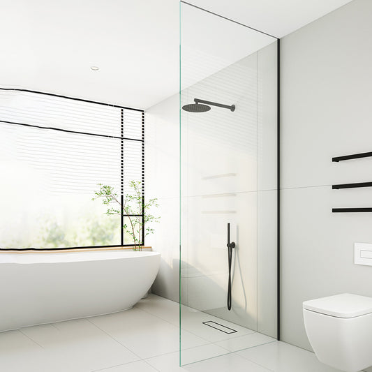 Modern Transparent Fixed Glass Panel Single Fixed Shower Screen Clearhalo 'Bathroom Remodel & Bathroom Fixtures' 'Home Improvement' 'home_improvement' 'home_improvement_shower_tub_doors' 'Shower and Tub Doors' 'shower_tub_doors' 'Showers & Bathtubs' 6998457