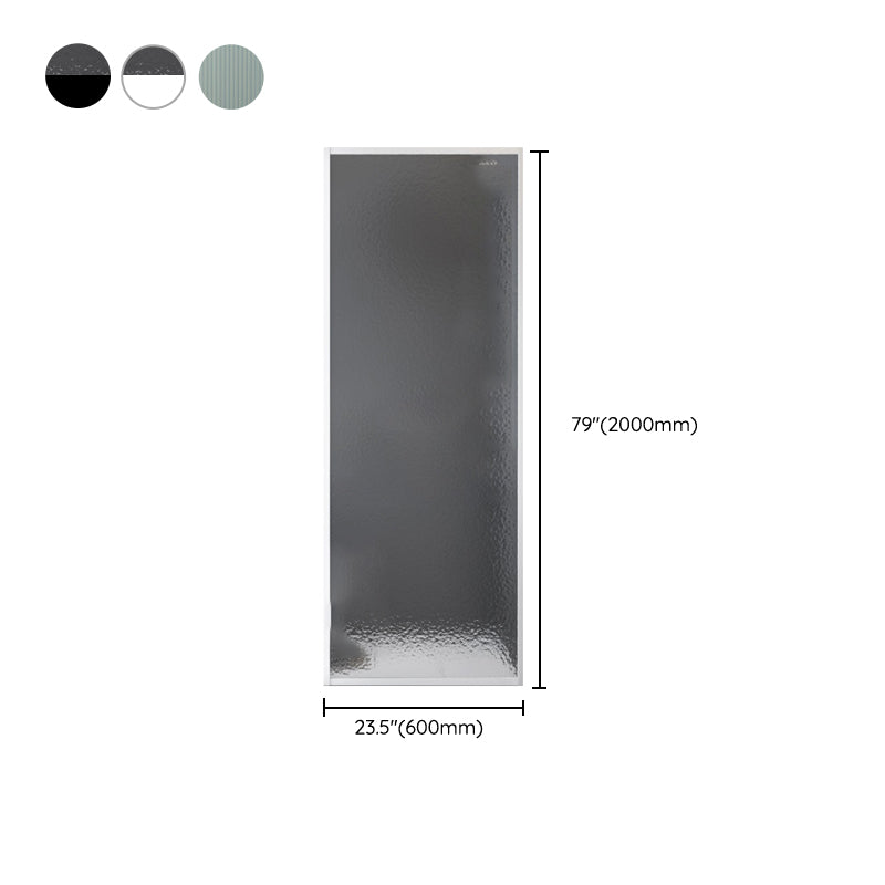 Fixed Semi Partition Shower Screen Black Full Frame Tempered Glass Shower Door Clearhalo 'Bathroom Remodel & Bathroom Fixtures' 'Home Improvement' 'home_improvement' 'home_improvement_shower_tub_doors' 'Shower and Tub Doors' 'shower_tub_doors' 'Showers & Bathtubs' 6998494