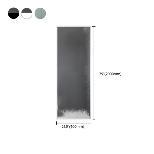 Fixed Semi Partition Shower Screen Black Full Frame Tempered Glass Shower Door Clearhalo 'Bathroom Remodel & Bathroom Fixtures' 'Home Improvement' 'home_improvement' 'home_improvement_shower_tub_doors' 'Shower and Tub Doors' 'shower_tub_doors' 'Showers & Bathtubs' 6998494