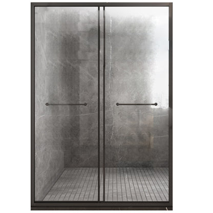 Double Sliding Shower Door Full Frame Tempered Glass Shower Door 65"L x 79"H Clearhalo 'Bathroom Remodel & Bathroom Fixtures' 'Home Improvement' 'home_improvement' 'home_improvement_shower_tub_doors' 'Shower and Tub Doors' 'shower_tub_doors' 'Showers & Bathtubs' 6998549