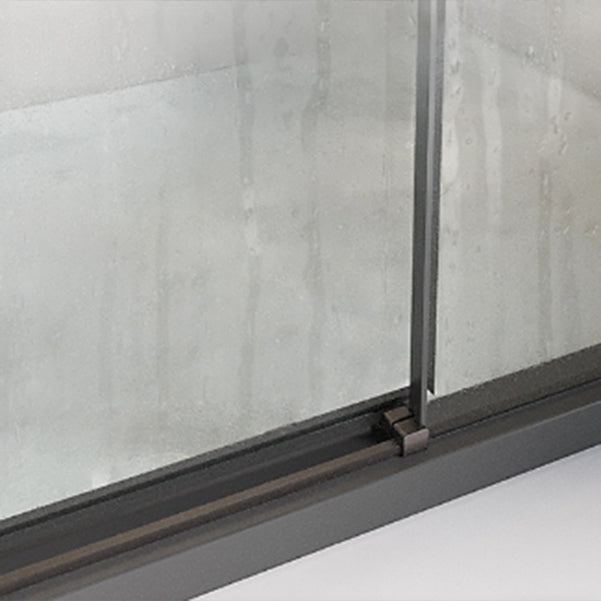 Semi Frameless Single Sliding Shower Door Tempered Glass Shower Door Clearhalo 'Bathroom Remodel & Bathroom Fixtures' 'Home Improvement' 'home_improvement' 'home_improvement_shower_tub_doors' 'Shower and Tub Doors' 'shower_tub_doors' 'Showers & Bathtubs' 6998592