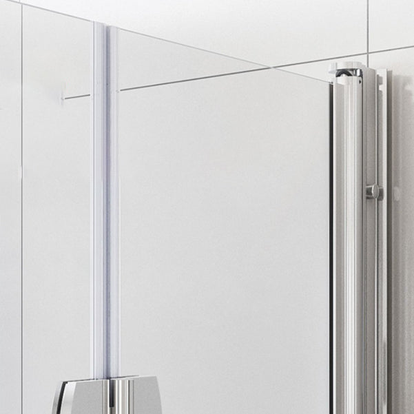 Folding Shower Screen Semi Frameless Tempered Glass Shower Screen Clearhalo 'Bathroom Remodel & Bathroom Fixtures' 'Home Improvement' 'home_improvement' 'home_improvement_shower_tub_doors' 'Shower and Tub Doors' 'shower_tub_doors' 'Showers & Bathtubs' 6998618