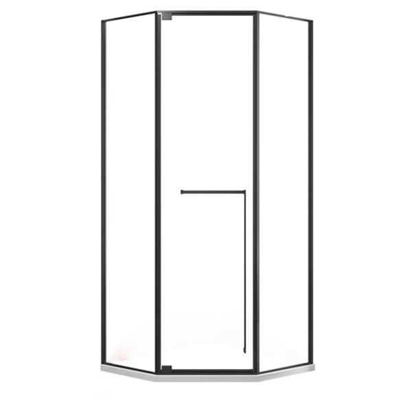 Pivot Diamond-shaped Shower Room Frame Tempered Swing Shower Door Left Clearhalo 'Bathroom Remodel & Bathroom Fixtures' 'Home Improvement' 'home_improvement' 'home_improvement_shower_tub_doors' 'Shower and Tub Doors' 'shower_tub_doors' 'Showers & Bathtubs' 6998663