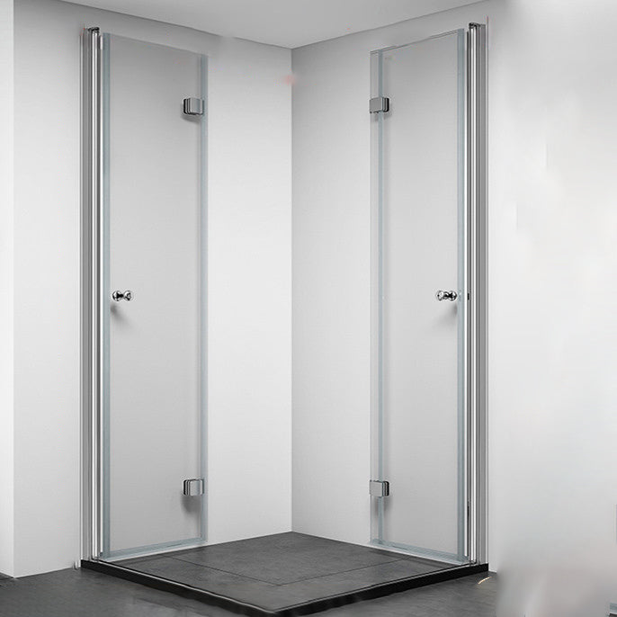 Semi Frameless Tempered Glass Shower Enclosure Folding Shower Screen Clearhalo 'Bathroom Remodel & Bathroom Fixtures' 'Home Improvement' 'home_improvement' 'home_improvement_shower_stalls_enclosures' 'Shower Stalls & Enclosures' 'shower_stalls_enclosures' 'Showers & Bathtubs' 6998697
