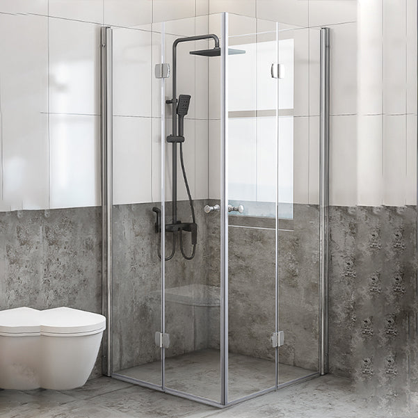 Semi Frameless Tempered Glass Shower Enclosure Folding Shower Screen Clearhalo 'Bathroom Remodel & Bathroom Fixtures' 'Home Improvement' 'home_improvement' 'home_improvement_shower_stalls_enclosures' 'Shower Stalls & Enclosures' 'shower_stalls_enclosures' 'Showers & Bathtubs' 6998698
