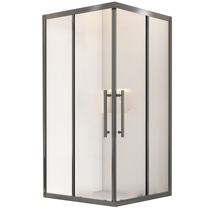 Rectangular Full Frame Shower Enclosure Tempered Glass Shower Enclosure Double Sliding Gray Clearhalo 'Bathroom Remodel & Bathroom Fixtures' 'Home Improvement' 'home_improvement' 'home_improvement_shower_stalls_enclosures' 'Shower Stalls & Enclosures' 'shower_stalls_enclosures' 'Showers & Bathtubs' 6998722