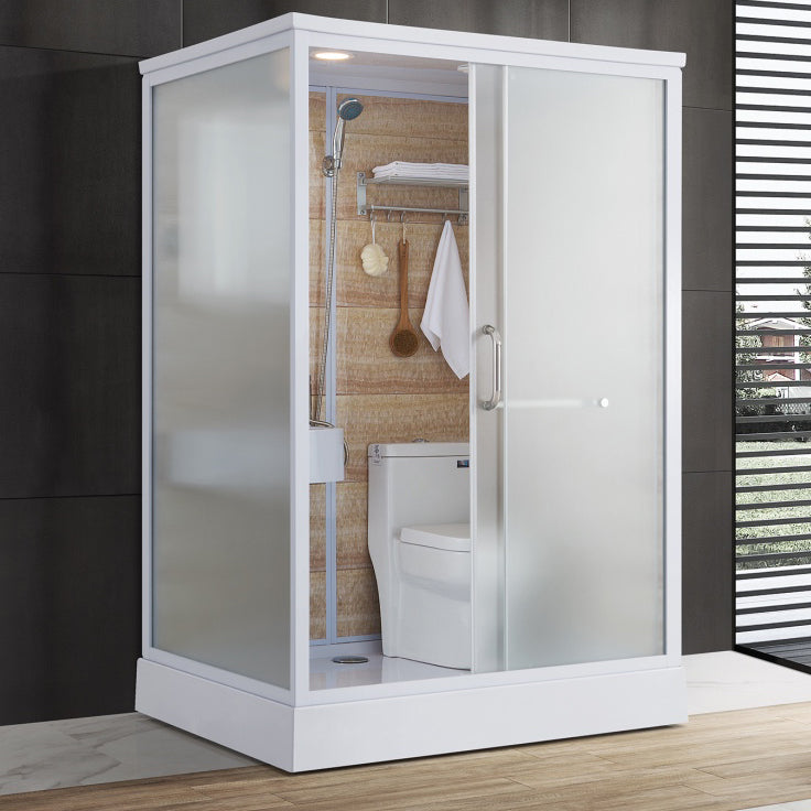 White Rectangular Shower Stall Tempered Glass Shower Enclosure without toilet Clearhalo 'Bathroom Remodel & Bathroom Fixtures' 'Home Improvement' 'home_improvement' 'home_improvement_shower_stalls_enclosures' 'Shower Stalls & Enclosures' 'shower_stalls_enclosures' 'Showers & Bathtubs' 6998742