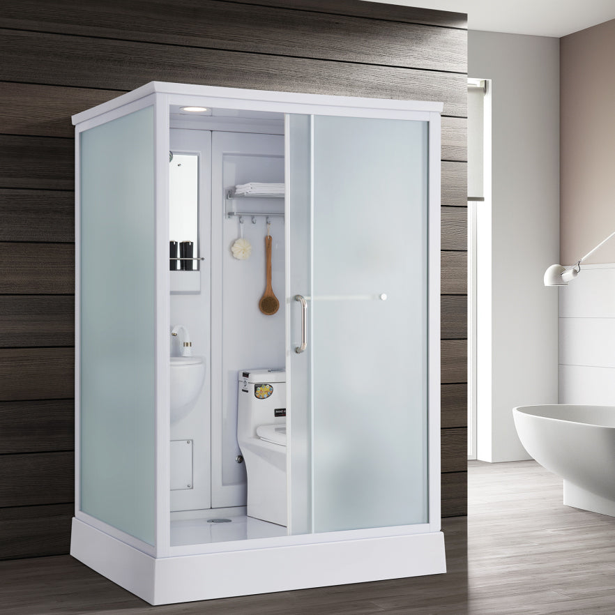 White Rectangular Shower Stall Tempered Glass Shower Enclosure without toilet Clearhalo 'Bathroom Remodel & Bathroom Fixtures' 'Home Improvement' 'home_improvement' 'home_improvement_shower_stalls_enclosures' 'Shower Stalls & Enclosures' 'shower_stalls_enclosures' 'Showers & Bathtubs' 6998745