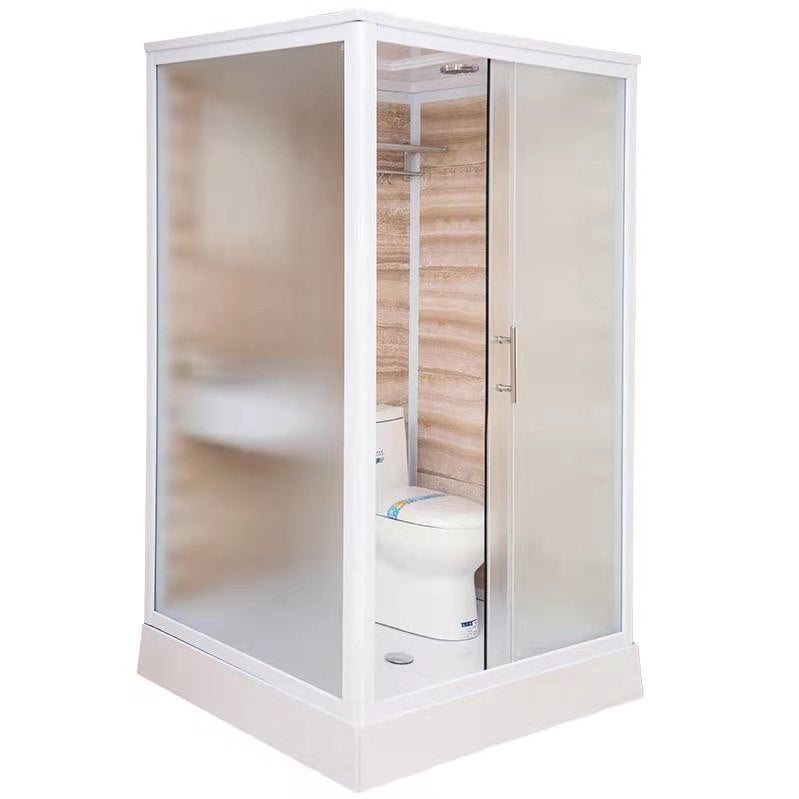 White Rectangular Shower Stall Tempered Glass Shower Enclosure without toilet 47"L x 39"W x 87"H Plastic/Acrylic Clearhalo 'Bathroom Remodel & Bathroom Fixtures' 'Home Improvement' 'home_improvement' 'home_improvement_shower_stalls_enclosures' 'Shower Stalls & Enclosures' 'shower_stalls_enclosures' 'Showers & Bathtubs' 6998746