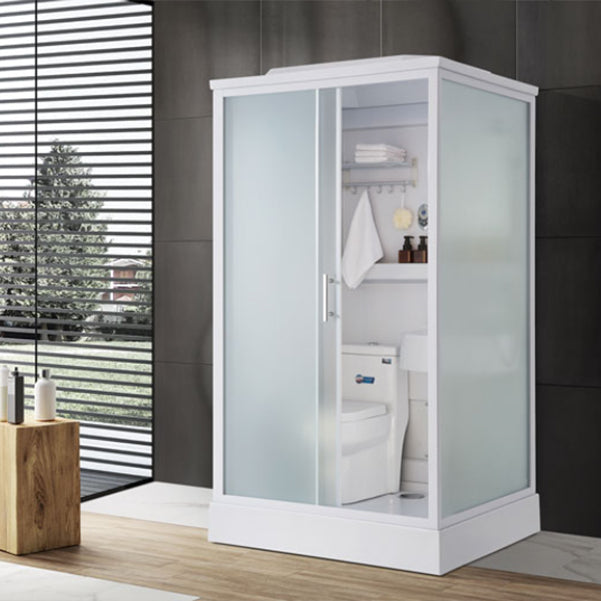 White Rectangular Shower Stall Tempered Glass Shower Enclosure without toilet Clearhalo 'Bathroom Remodel & Bathroom Fixtures' 'Home Improvement' 'home_improvement' 'home_improvement_shower_stalls_enclosures' 'Shower Stalls & Enclosures' 'shower_stalls_enclosures' 'Showers & Bathtubs' 6998749