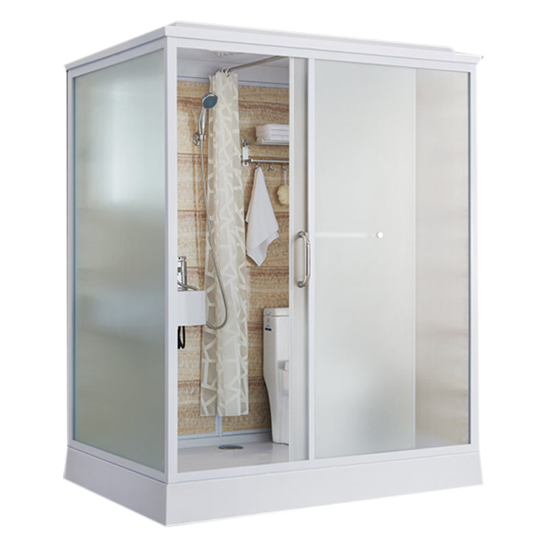 White Rectangular Shower Stall Tempered Glass Shower Enclosure without toilet Plastic Acrylic Clearhalo 'Bathroom Remodel & Bathroom Fixtures' 'Home Improvement' 'home_improvement' 'home_improvement_shower_stalls_enclosures' 'Shower Stalls & Enclosures' 'shower_stalls_enclosures' 'Showers & Bathtubs' 6998751