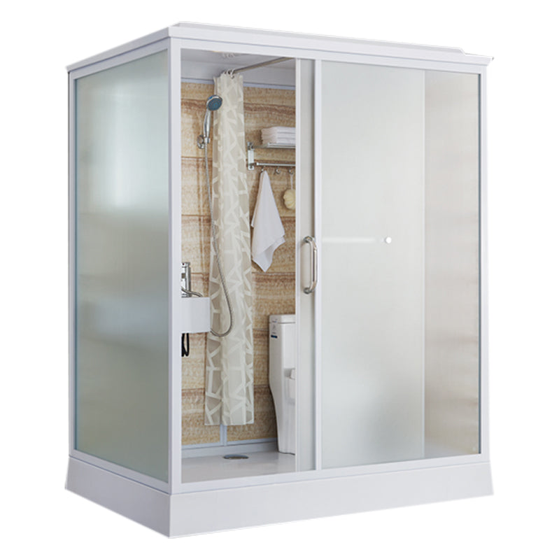 White Rectangular Shower Stall Tempered Glass Shower Enclosure without toilet Plastic/Acrylic Clearhalo 'Bathroom Remodel & Bathroom Fixtures' 'Home Improvement' 'home_improvement' 'home_improvement_shower_stalls_enclosures' 'Shower Stalls & Enclosures' 'shower_stalls_enclosures' 'Showers & Bathtubs' 6998751