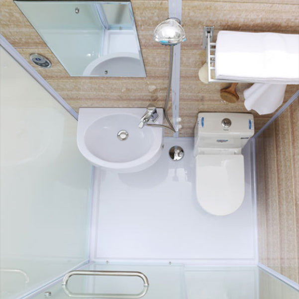 White Rectangular Shower Stall Tempered Glass Shower Enclosure without toilet Clearhalo 'Bathroom Remodel & Bathroom Fixtures' 'Home Improvement' 'home_improvement' 'home_improvement_shower_stalls_enclosures' 'Shower Stalls & Enclosures' 'shower_stalls_enclosures' 'Showers & Bathtubs' 6998753