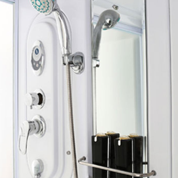 White Rectangular Shower Stall Tempered Glass Shower Enclosure without toilet Clearhalo 'Bathroom Remodel & Bathroom Fixtures' 'Home Improvement' 'home_improvement' 'home_improvement_shower_stalls_enclosures' 'Shower Stalls & Enclosures' 'shower_stalls_enclosures' 'Showers & Bathtubs' 6998757