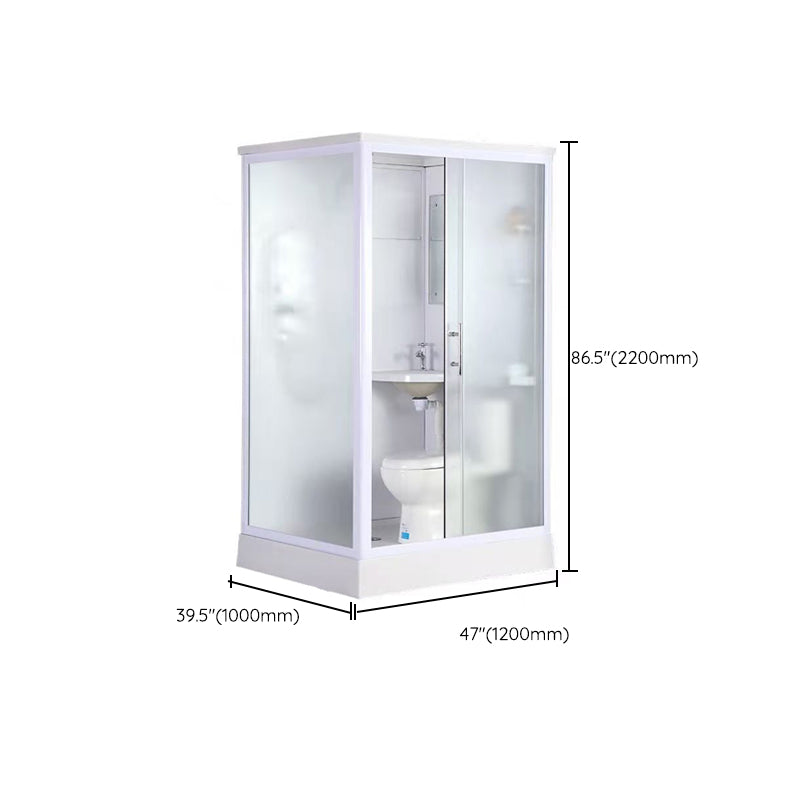 White Rectangular Shower Stall Tempered Glass Shower Enclosure without toilet Clearhalo 'Bathroom Remodel & Bathroom Fixtures' 'Home Improvement' 'home_improvement' 'home_improvement_shower_stalls_enclosures' 'Shower Stalls & Enclosures' 'shower_stalls_enclosures' 'Showers & Bathtubs' 6998758