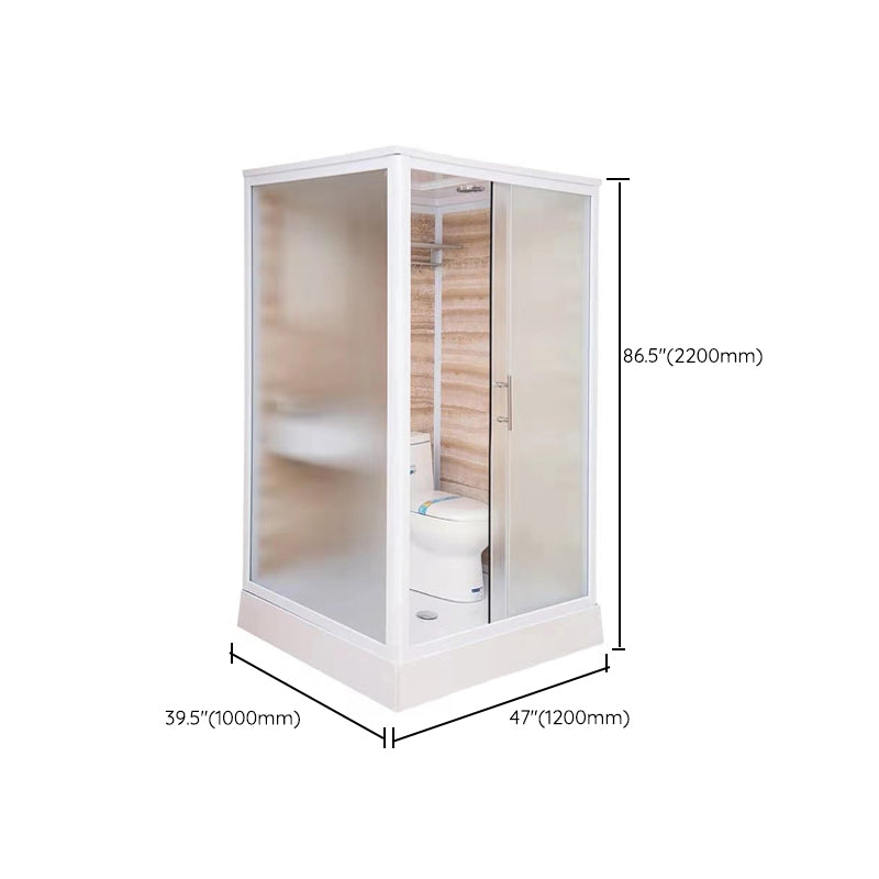 White Rectangular Shower Stall Tempered Glass Shower Enclosure without toilet Clearhalo 'Bathroom Remodel & Bathroom Fixtures' 'Home Improvement' 'home_improvement' 'home_improvement_shower_stalls_enclosures' 'Shower Stalls & Enclosures' 'shower_stalls_enclosures' 'Showers & Bathtubs' 6998759