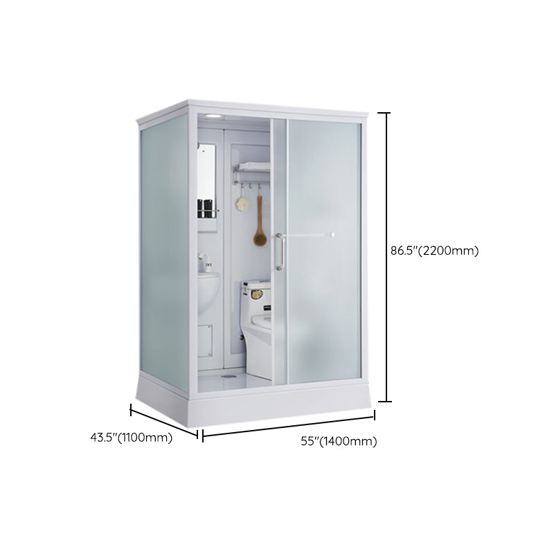 White Rectangular Shower Stall Tempered Glass Shower Enclosure without toilet Clearhalo 'Bathroom Remodel & Bathroom Fixtures' 'Home Improvement' 'home_improvement' 'home_improvement_shower_stalls_enclosures' 'Shower Stalls & Enclosures' 'shower_stalls_enclosures' 'Showers & Bathtubs' 6998760