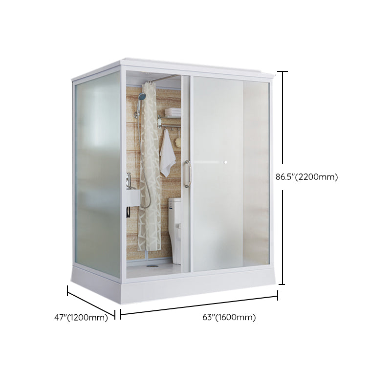 White Rectangular Shower Stall Tempered Glass Shower Enclosure without toilet Clearhalo 'Bathroom Remodel & Bathroom Fixtures' 'Home Improvement' 'home_improvement' 'home_improvement_shower_stalls_enclosures' 'Shower Stalls & Enclosures' 'shower_stalls_enclosures' 'Showers & Bathtubs' 6998763