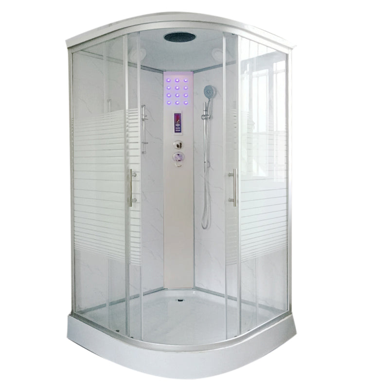 Modern Shower Enclosure Grey Drainer Sliding Door Shower Stall Clearhalo 'Bathroom Remodel & Bathroom Fixtures' 'Home Improvement' 'home_improvement' 'home_improvement_shower_stalls_enclosures' 'Shower Stalls & Enclosures' 'shower_stalls_enclosures' 'Showers & Bathtubs' 6998768
