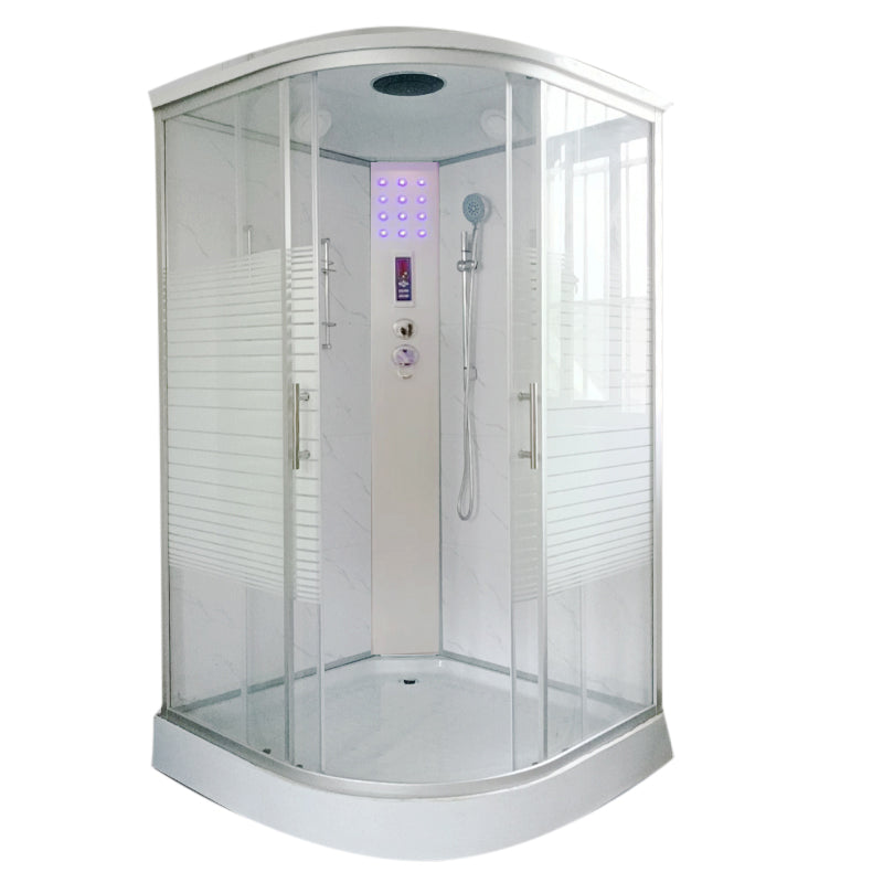Modern Shower Enclosure Grey Drainer Sliding Door Shower Stall Washbasin Not Included Clearhalo 'Bathroom Remodel & Bathroom Fixtures' 'Home Improvement' 'home_improvement' 'home_improvement_shower_stalls_enclosures' 'Shower Stalls & Enclosures' 'shower_stalls_enclosures' 'Showers & Bathtubs' 6998768