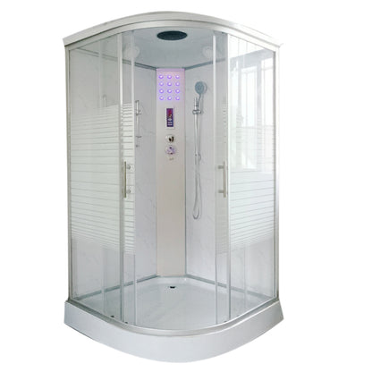 Modern Shower Enclosure Grey Drainer Sliding Door Shower Stall Washbasin Not Included Clearhalo 'Bathroom Remodel & Bathroom Fixtures' 'Home Improvement' 'home_improvement' 'home_improvement_shower_stalls_enclosures' 'Shower Stalls & Enclosures' 'shower_stalls_enclosures' 'Showers & Bathtubs' 6998768