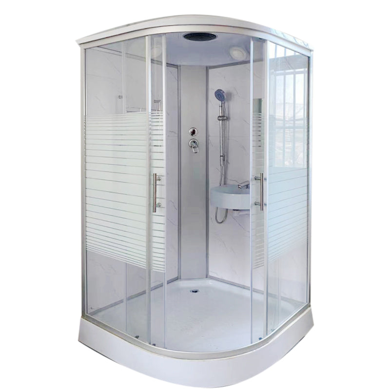 Modern Shower Enclosure Grey Drainer Sliding Door Shower Stall No Charge Clearhalo 'Bathroom Remodel & Bathroom Fixtures' 'Home Improvement' 'home_improvement' 'home_improvement_shower_stalls_enclosures' 'Shower Stalls & Enclosures' 'shower_stalls_enclosures' 'Showers & Bathtubs' 6998769