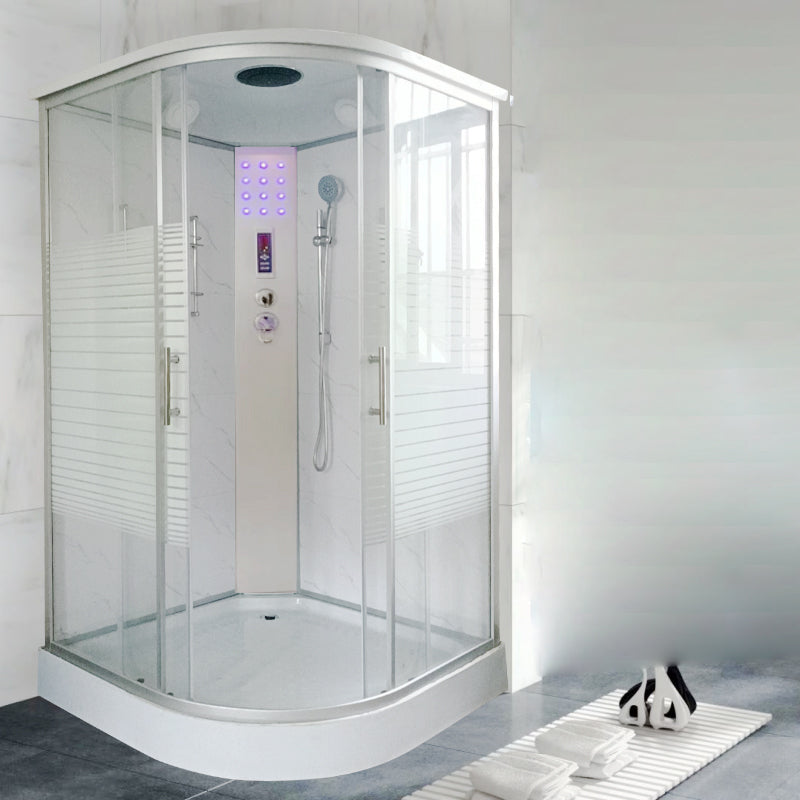Modern Shower Enclosure Grey Drainer Sliding Door Shower Stall Clearhalo 'Bathroom Remodel & Bathroom Fixtures' 'Home Improvement' 'home_improvement' 'home_improvement_shower_stalls_enclosures' 'Shower Stalls & Enclosures' 'shower_stalls_enclosures' 'Showers & Bathtubs' 6998771