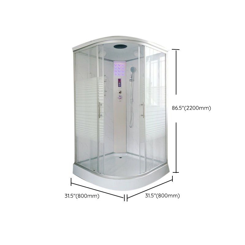 Modern Shower Enclosure Grey Drainer Sliding Door Shower Stall Clearhalo 'Bathroom Remodel & Bathroom Fixtures' 'Home Improvement' 'home_improvement' 'home_improvement_shower_stalls_enclosures' 'Shower Stalls & Enclosures' 'shower_stalls_enclosures' 'Showers & Bathtubs' 6998779