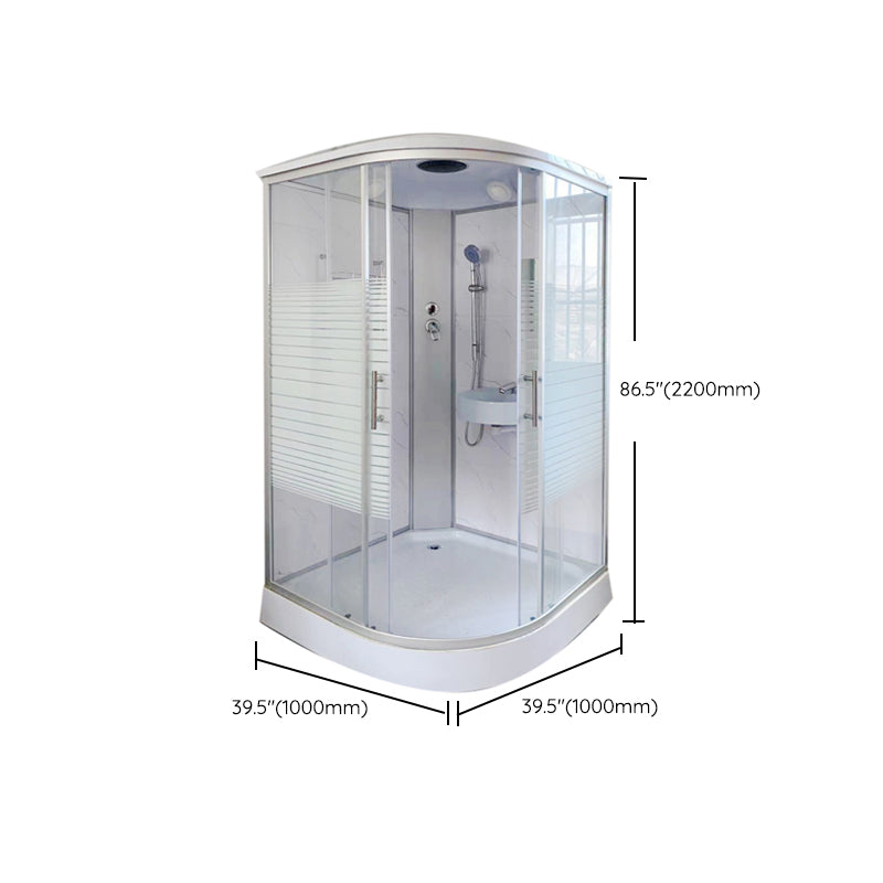 Modern Shower Enclosure Grey Drainer Sliding Door Shower Stall Clearhalo 'Bathroom Remodel & Bathroom Fixtures' 'Home Improvement' 'home_improvement' 'home_improvement_shower_stalls_enclosures' 'Shower Stalls & Enclosures' 'shower_stalls_enclosures' 'Showers & Bathtubs' 6998782