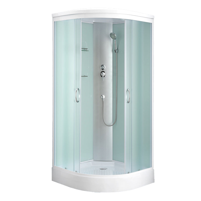 Rounded Shower Stall with Shower Base Tempered Glass Shower Stall Clearhalo 'Bathroom Remodel & Bathroom Fixtures' 'Home Improvement' 'home_improvement' 'home_improvement_shower_stalls_enclosures' 'Shower Stalls & Enclosures' 'shower_stalls_enclosures' 'Showers & Bathtubs' 6998794
