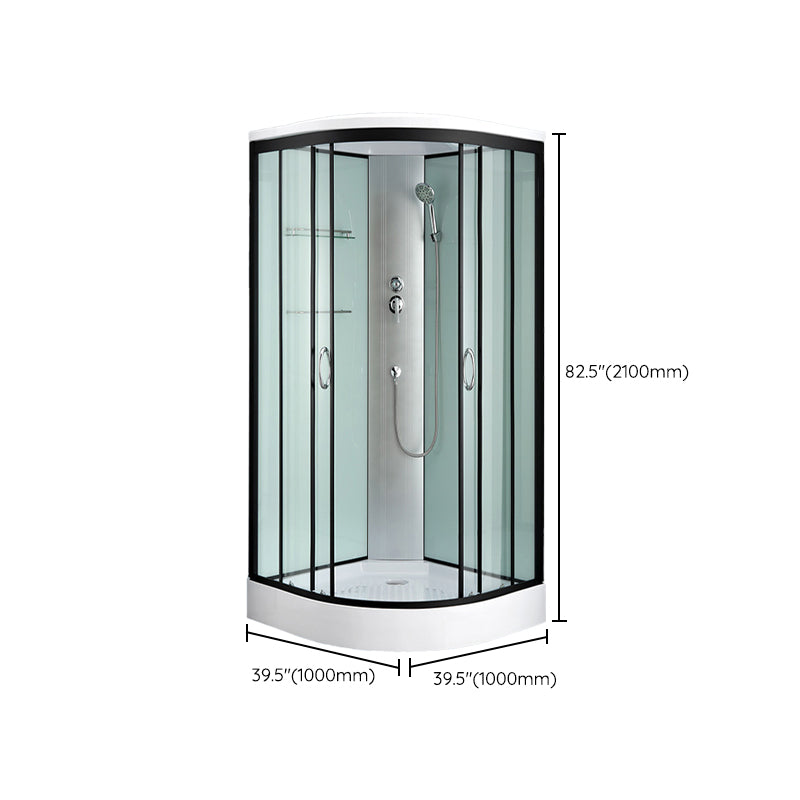 Rounded Shower Stall with Shower Base Tempered Glass Shower Stall Clearhalo 'Bathroom Remodel & Bathroom Fixtures' 'Home Improvement' 'home_improvement' 'home_improvement_shower_stalls_enclosures' 'Shower Stalls & Enclosures' 'shower_stalls_enclosures' 'Showers & Bathtubs' 6998800