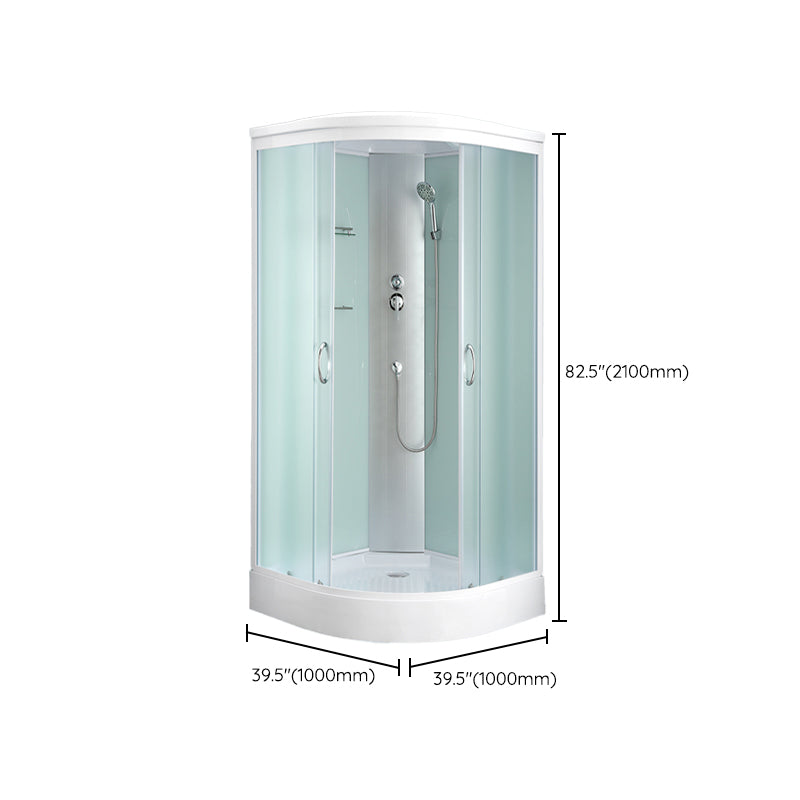 Rounded Shower Stall with Shower Base Tempered Glass Shower Stall Clearhalo 'Bathroom Remodel & Bathroom Fixtures' 'Home Improvement' 'home_improvement' 'home_improvement_shower_stalls_enclosures' 'Shower Stalls & Enclosures' 'shower_stalls_enclosures' 'Showers & Bathtubs' 6998802