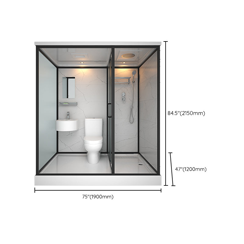 Bathroom Shower Stall Framed Single Sliding Rectangular Shower Enclosure Clearhalo 'Bathroom Remodel & Bathroom Fixtures' 'Home Improvement' 'home_improvement' 'home_improvement_shower_stalls_enclosures' 'Shower Stalls & Enclosures' 'shower_stalls_enclosures' 'Showers & Bathtubs' 6998841