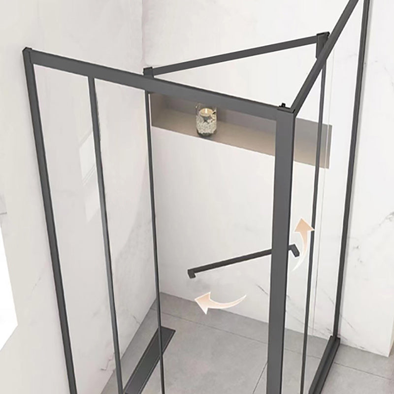 Shower Enclosure Black Hinged Corner Square Clear Shower Stall Clearhalo 'Bathroom Remodel & Bathroom Fixtures' 'Home Improvement' 'home_improvement' 'home_improvement_shower_stalls_enclosures' 'Shower Stalls & Enclosures' 'shower_stalls_enclosures' 'Showers & Bathtubs' 6998861