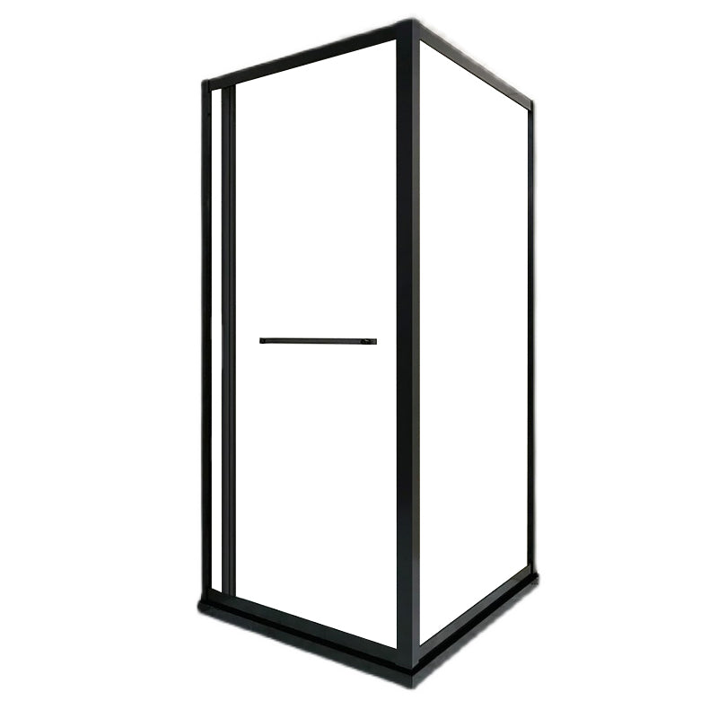 Shower Enclosure Black Hinged Corner Square Clear Shower Stall Clearhalo 'Bathroom Remodel & Bathroom Fixtures' 'Home Improvement' 'home_improvement' 'home_improvement_shower_stalls_enclosures' 'Shower Stalls & Enclosures' 'shower_stalls_enclosures' 'Showers & Bathtubs' 6998864
