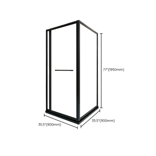 Shower Enclosure Black Hinged Corner Square Clear Shower Stall Clearhalo 'Bathroom Remodel & Bathroom Fixtures' 'Home Improvement' 'home_improvement' 'home_improvement_shower_stalls_enclosures' 'Shower Stalls & Enclosures' 'shower_stalls_enclosures' 'Showers & Bathtubs' 6998871