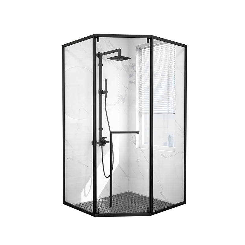 Modern Shower Enclosure Tempered Glass Corner with Door Handle Shower Stall Clearhalo 'Bathroom Remodel & Bathroom Fixtures' 'Home Improvement' 'home_improvement' 'home_improvement_shower_stalls_enclosures' 'Shower Stalls & Enclosures' 'shower_stalls_enclosures' 'Showers & Bathtubs' 6998880