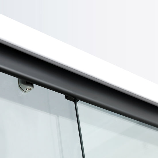 Shower Enclosure Clear Framed Single Sliding Rectangle Black Shower ...