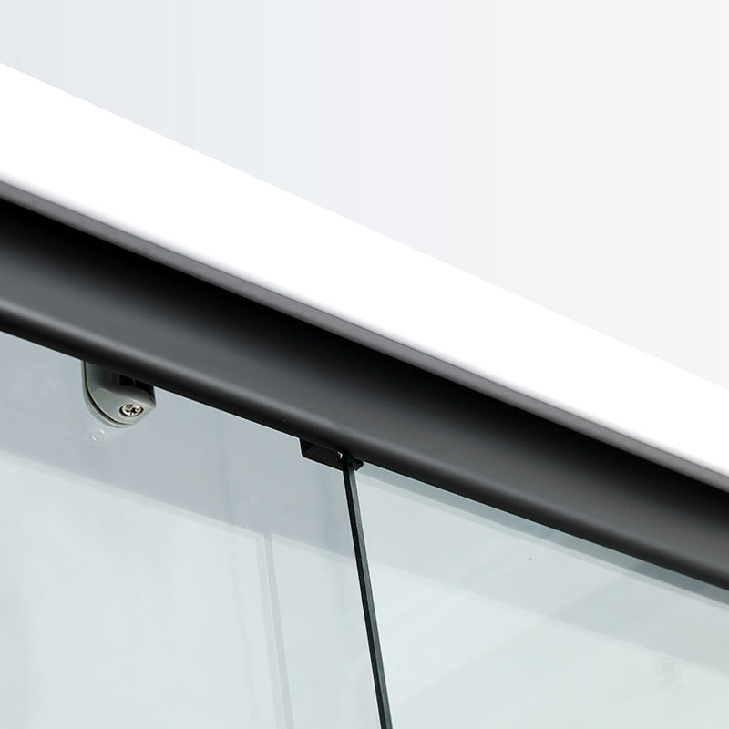 Shower Enclosure Clear Framed Single Sliding Rectangle Black Shower Stall Clearhalo 'Bathroom Remodel & Bathroom Fixtures' 'Home Improvement' 'home_improvement' 'home_improvement_shower_stalls_enclosures' 'Shower Stalls & Enclosures' 'shower_stalls_enclosures' 'Showers & Bathtubs' 6998898