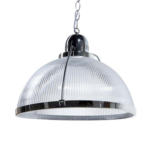 Acrylic and Metal Ribbed Dome Pendant Lighting Industrial 1 Head Living Room Hanging Lamp in White/Red/Yellow Clearhalo 'Ceiling Lights' 'Industrial Pendants' 'Industrial' 'Middle Century Pendants' 'Pendant Lights' 'Pendants' 'Tiffany' Lighting' 69988