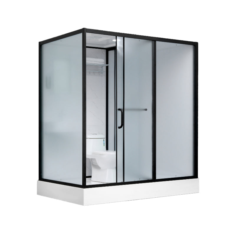Shower Enclosure Clear Framed Single Sliding Rectangle Black Shower ...