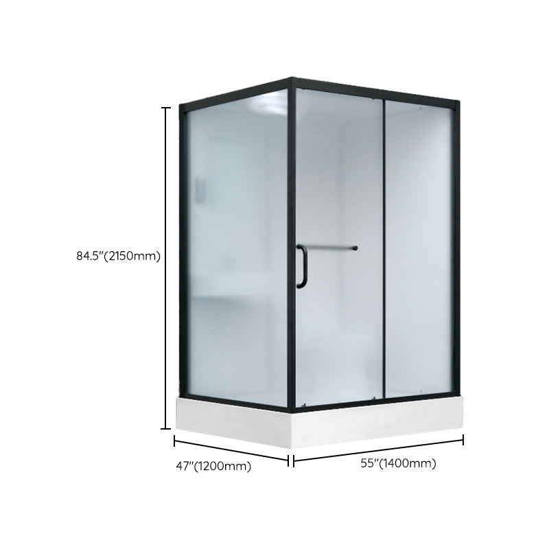 Shower Enclosure Clear Framed Single Sliding Rectangle Black Shower Stall Clearhalo 'Bathroom Remodel & Bathroom Fixtures' 'Home Improvement' 'home_improvement' 'home_improvement_shower_stalls_enclosures' 'Shower Stalls & Enclosures' 'shower_stalls_enclosures' 'Showers & Bathtubs' 6998909