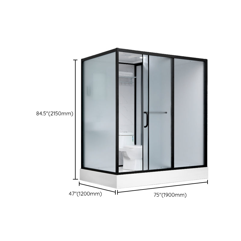 Shower Enclosure Clear Framed Single Sliding Rectangle Black Shower ...