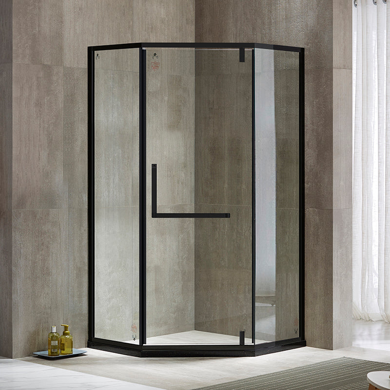 Modern Style Shower Stall Semicircle Metal Frame Framed Shower Stall Black Clearhalo 'Bathroom Remodel & Bathroom Fixtures' 'Home Improvement' 'home_improvement' 'home_improvement_shower_stalls_enclosures' 'Shower Stalls & Enclosures' 'shower_stalls_enclosures' 'Showers & Bathtubs' 6998929
