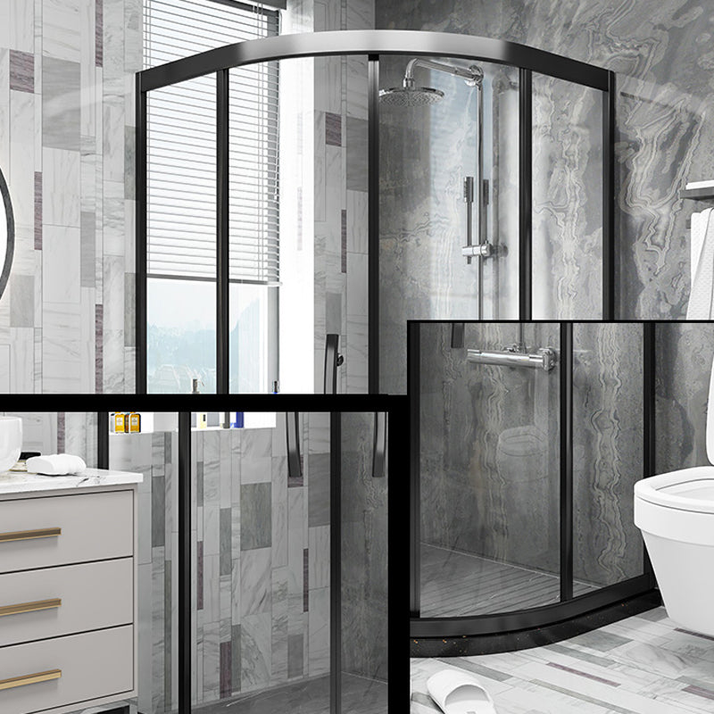 Modern Shower Enclosure Laminated Glass Corner with Fixed Panel Shower Stall Clearhalo 'Bathroom Remodel & Bathroom Fixtures' 'Home Improvement' 'home_improvement' 'home_improvement_shower_stalls_enclosures' 'Shower Stalls & Enclosures' 'shower_stalls_enclosures' 'Showers & Bathtubs' 6998946